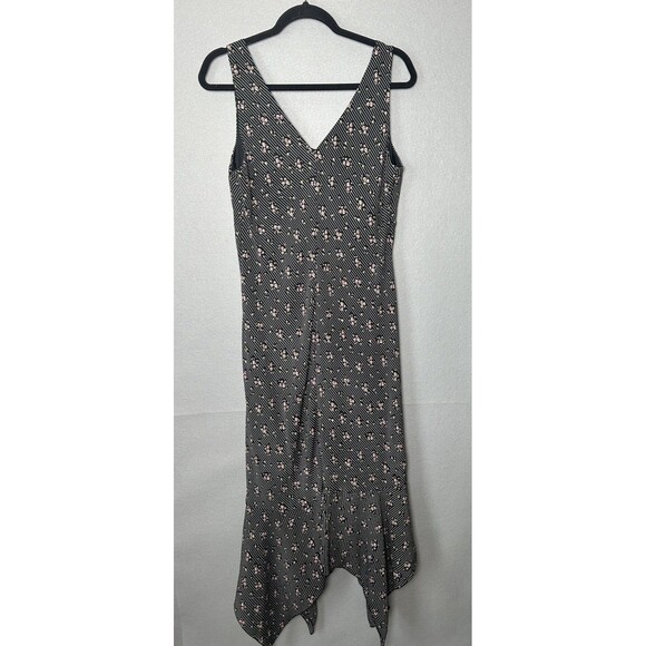 Vtg Jonathan Martin Y2K Asymmetric Midi Maxi Dress 12 Striped Roses Fairy Pinup - Picture 7 of 9